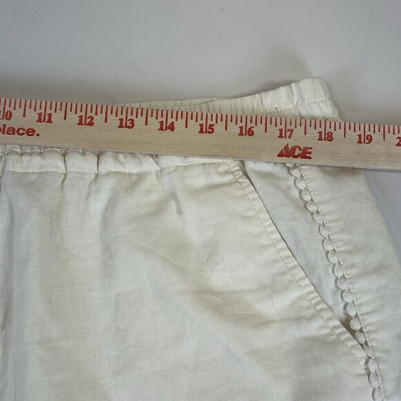 NEW W/Tag Ann Taylor Loft Outlet Wm Shorts Eyelet Trim White Linen Blend SZ‎ LG - Picture 10 of 13